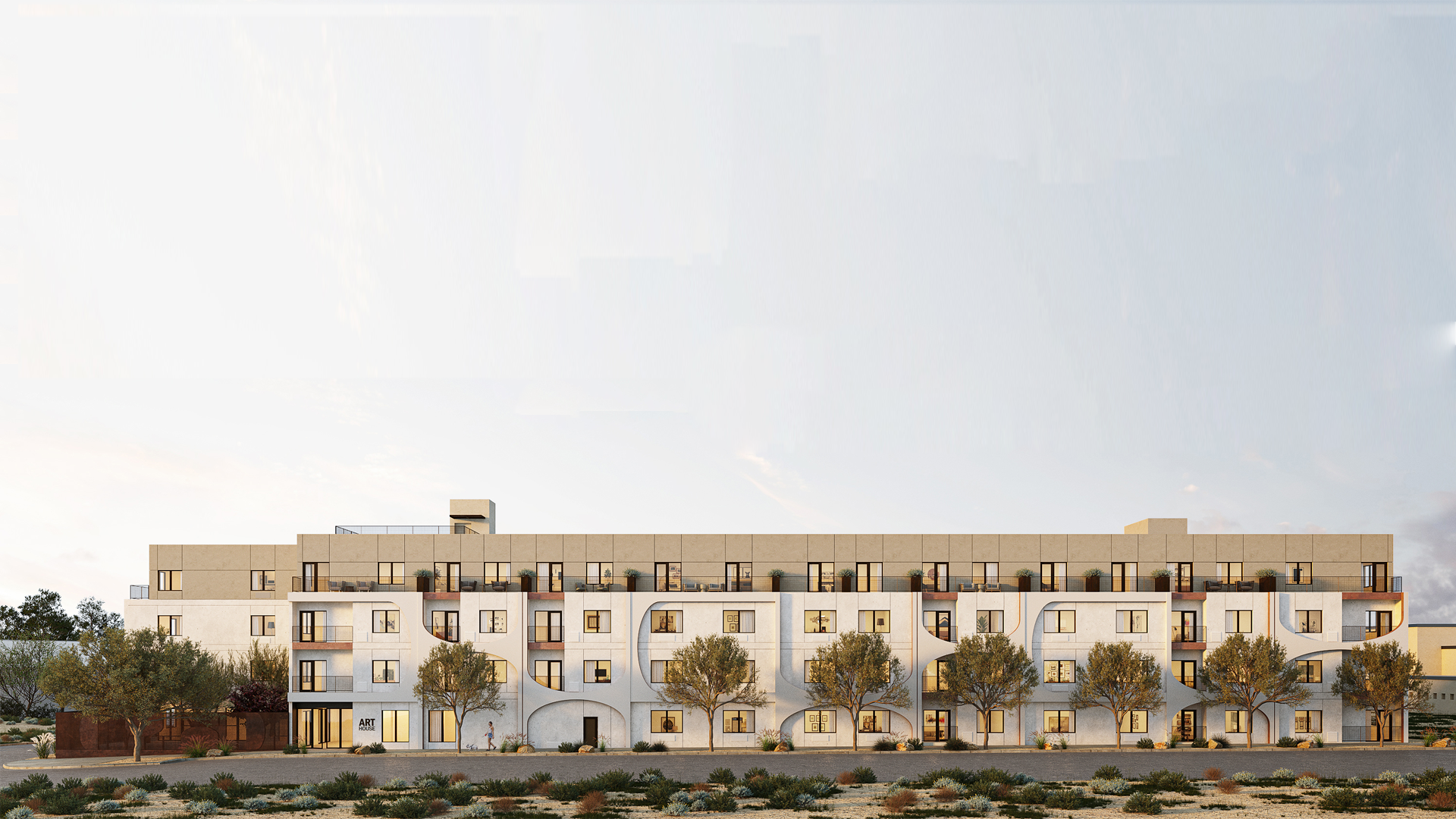 Mojave desert in the dark